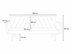 Modus Sofa Sofá Escandinavo|Sofá cama clic clac de 3 plazas en tejido de diseño nórdico reclinable Perla -