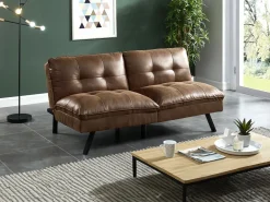 Sofá cama clic-clac 3 plazas,microfibra envejecida PEGULA^Vente-unique Best