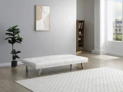 Vente-unique Sofás De Piel Sintética|Sofá cama clic-clac de piel sintética GUILLAUME