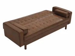 Vente-unique Todos Los Sofás|Sofá Vintage|Sofá cama clic-clac de tela en marrón vintage ELEANOR
