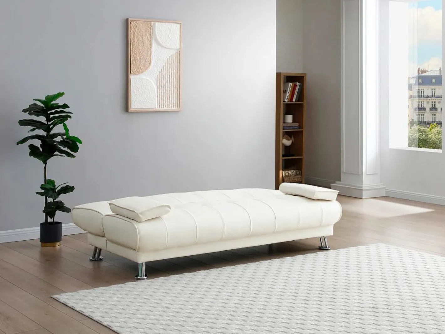 Sofá cama clic-clac piel sintética color MAXIME^Vente-unique New