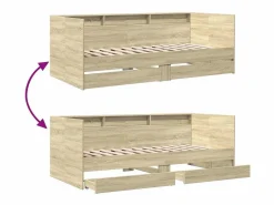 vidaxl Sofá cama con cajones sin colchón roble Sonoma 90x190 cm Color natural claro Best
