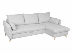 Miliboo Sofá cama con chaise longue a la derecha y canapé - DRISS Gris claro Outlet