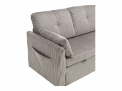 Sofá Modular|Sofá cama con chaiselongue intercambiable y bolsillos laterales cojines incluidos diseño moderno pana para salón(Sin colchón)