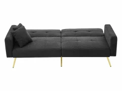Sofá cama con función de cama, ángulo ajustable, patas doradas, con cojines y bolsillos de almacenamiento laterales^KOMHTOM Hot