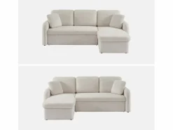 Sweeek Sofá Escandinavo|Sofá cama con rizos blancos de 3 plazas