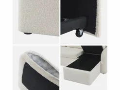 Sweeek Sofá Escandinavo|Sofá cama con rizos blancos de 3 plazas
