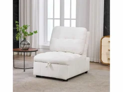 Merax Sillón Cama|Sofá cama convertible - 68 x 95 x 76 cm - con respaldo y asiento regulables - tela -
