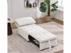 Merax Sillón Cama|Sofá cama convertible - 68 x 95 x 76 cm - con respaldo y asiento regulables - tela -