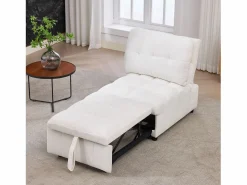 Merax Sillón Cama|Sofá cama convertible - 68 x 95 x 76 cm - con respaldo y asiento regulables - tela -