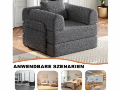 Hauss Spole Sillón Cama|Sofá cama convertible - Individual - Tela de chenilla