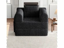 Hauss Spole Sofá cama convertible - Individual - Tela de chenilla negra Negro Hot