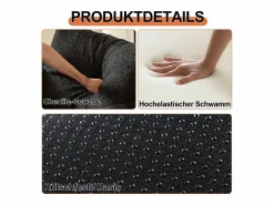 Hauss Spole Sofá cama convertible - Individual - Tela de chenilla negra Negro Hot