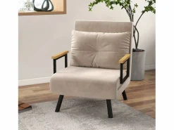 Sofá cama convertible, 2 plazas, respaldo regulable, Terciopelo, (63x73x81 cm)^ Best