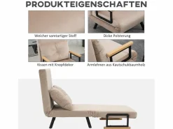 Sofá cama convertible, 2 plazas, respaldo regulable, Terciopelo, (63x73x81 cm)^ Best