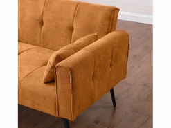 Sofá cama convertible Asiento mullido Diseño minimalista Material tejido Ideal para sala y estudio^ Sale