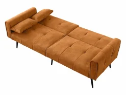 Sofá cama convertible Asiento mullido Diseño minimalista Material tejido Ideal para sala y estudio^ Sale