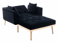 Sofá cama convertible en osito - Patas de metal dorado - Función chaise longue^ Online