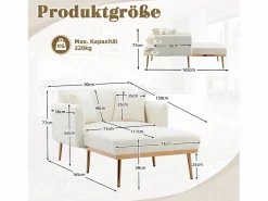 Diván Cama|Sofá cama convertible en osito - Patas de metal dorado - Función chaise longue