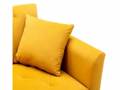 Diván Cama|Sofá cama convertible en osito - Patas de metal dorado - Función chaise longue