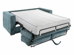 Vente-unique Sofá De Terciopelo|Sofá - 4 Plazas|Sofá cama de 4 plazas con apertura italiana de pana beige LORETO