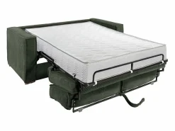 Vente-unique Sofá De Terciopelo|Sofá - 3 Plazas|Sofá cama de 3 plazas con apertura italiana de pana beige LORETO