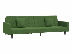 Sofá - 2 Plazas|Sofá Cama|Sofá cama de 2 plazas con dos almohadas terciopelo oscuro PWFG17126