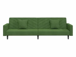 Sofá - 2 Plazas|Sofá Cama|Sofá cama de 2 plazas con dos almohadas terciopelo oscuro PWFG17126