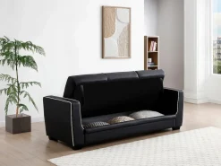 Vente-unique Sofá cama de 3 plazas convertible en cama NATY - Negro Sale