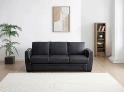 Vente-unique Sofá cama de 3 plazas convertible en cama NATY - Negro Sale