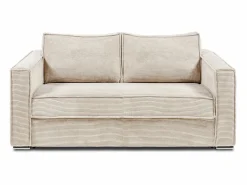 Vente-unique Sofá cama de 3 plazas de apertura rápida de pana LORETO Beige Clearance