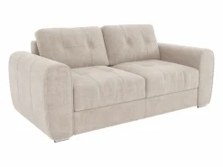 Vente-unique Sofá cama de 3 plazas de apertura rápida de tela . Cama de 140 cm - Colchón de 22 cm BOLIPO Beige Clearance