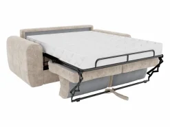 Vente-unique Sofá cama de 3 plazas de apertura rápida de tela . Cama de 140 cm - Colchón de 22 cm BOLIPO Beige Clearance