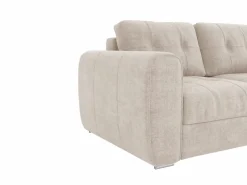 Vente-unique Sofá cama de 3 plazas de apertura rápida de tela . Cama de 140 cm - Colchón de 22 cm BOLIPO Beige Clearance