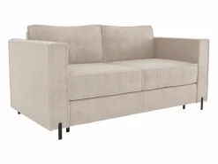 Vente-unique Sofá cama de 4 plazas de apertura rápida de tela colchón de 20 cm ELORYA Beige