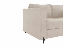 Vente-unique Sofá cama de 3 plazas de apertura rápida de tela texturizada colchón de 14 cm ELORYA Beige Best
