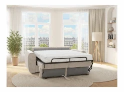 Vente-unique Sofá cama de 4 plazas de apertura rápida de tela . Cama de 160 cm - Colchón de 14 cm BOLIPO Beige Clearance