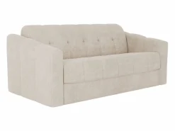Vente-unique Sofá cama de 3 plazas de apertura rápida en tela texturizada colchón de 22 cm DARIELO Beige Discount