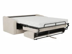 Vente-unique Sofá cama de 3 plazas de apertura rápida en tela texturizada colchón de 22 cm DARIELO Beige Discount