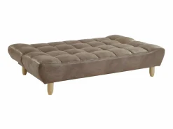 Vente-unique Sofá cama de 3 plazas de microfibra envejecida ESTEBAN Marru00f3n Discount