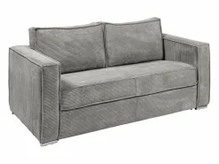 Vente-unique Sofá De Terciopelo|Sofá - 3 Plazas|Sofá cama de 3 plazas de pana - 140 cm - 14 cm LORETO