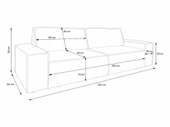 Sofá cama de 4 plazas de pana - AMELIA^Vente-unique Discount