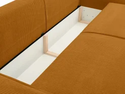 Vente-unique Sofá cama de 4 plazas de pana color AMELIA Naranja claro