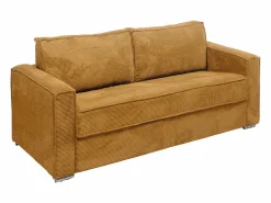 Sofá cama de 4 plazas de pana amarillo lamas 22cm LORETO^Vente-unique Sale