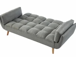 Sofá cama de 3 plazas de tela LOELINE chiné. Made for Design^Vente-unique New