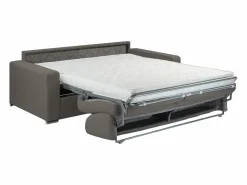 Sofá cama de 3 plazas de tela de apertura rápida antracita - colchón 14 cm - CALITO^Vente-unique Discount