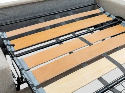 Vente-unique Sofá Cama|Sofá cama de 4 plazas de tela de apertura rápida Gris colchón - VIZIR