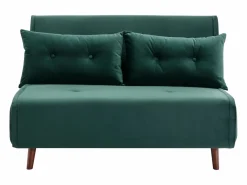 Vente-unique Sofá cama de 2 plazas de terciopelo de estilo joven URIBIA. Verde pino Clearance