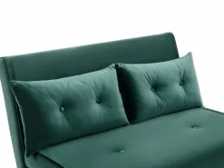 Vente-unique Sofá cama de 2 plazas de terciopelo de estilo joven URIBIA. Verde pino Clearance