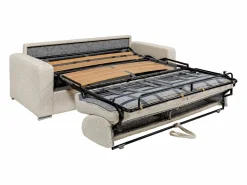 Vente-unique Sofás Y Sillones|Sofá cama de 4 plazas de tela rizada - 160 cm - 22 cm CALITO